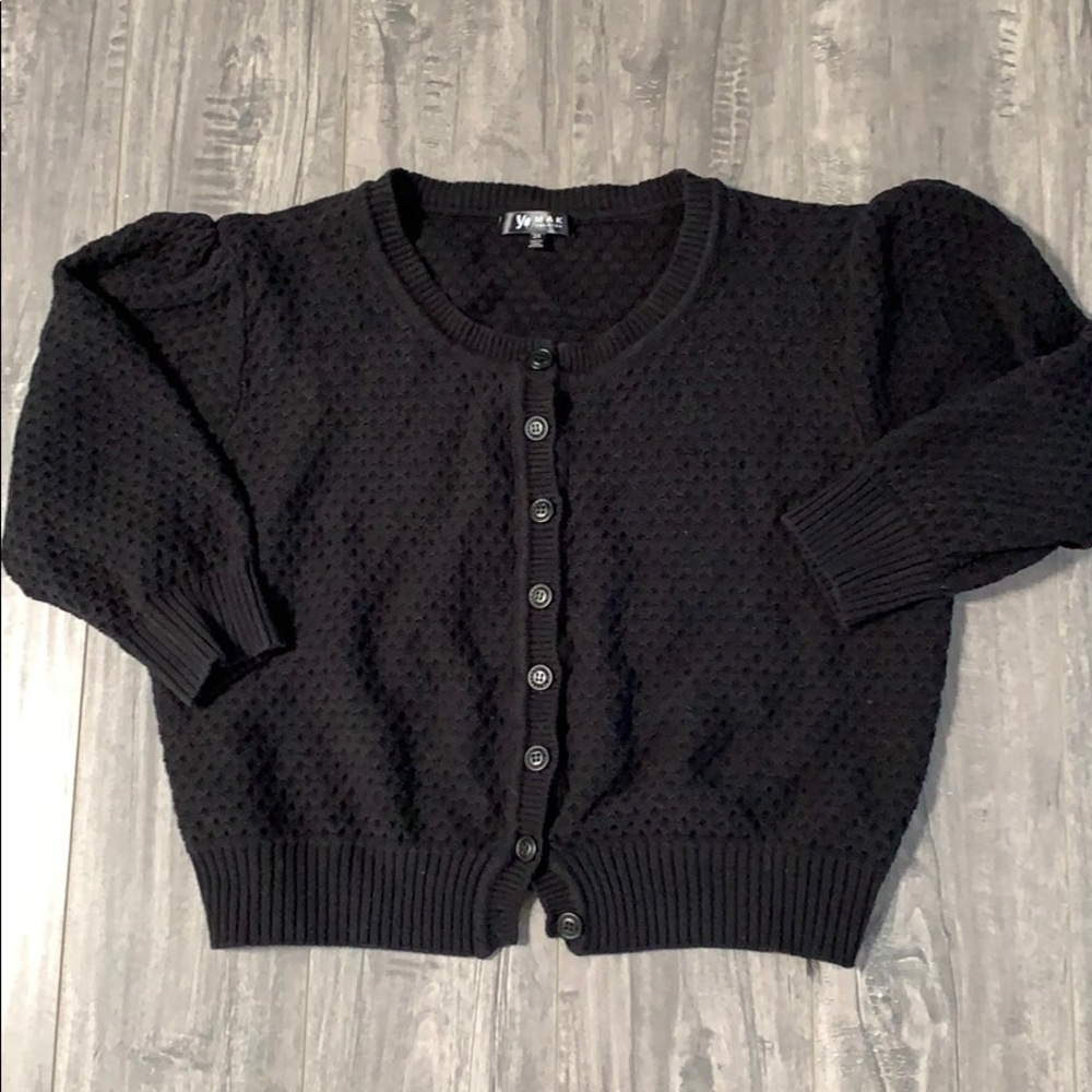 Super Cute Ye Mak Black Cardigan Sweater 3X